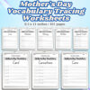 Mother’s Day Vocabulary Tracing Worksheets