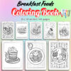 Breakfast Foods Coloring Pages / Sheets of Breakfast Foods {Coloring Book}
