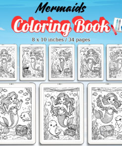 Mermaids Coloring Pages Vol.3 / Sheets of Mermaids {Coloring Book}