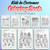 Kids In Costumes Coloring Pages / Sheets of Kids In Costumes {Coloring Book}