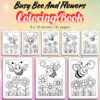 Busy Bee And Flowers Coloring Pages / Sheets of Busy Bee And Flowers {Coloring Book}