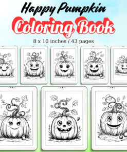 Happy Pumpkin Coloring Pages / Sheets of Happy Pumpkin {Coloring Book}