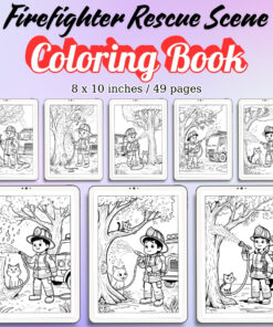 Firefighter Rescue Scene Coloring Pages / Sheets of Firefighter Rescue Scene {Coloring Book}
