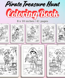 Pirate Treasure Hunt Coloring Pages / Sheets of Pirate Treasure Hunt {Coloring Book}