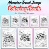 Monster Truck Jump Coloring Pages / Sheets of Monster Truck Jump {Coloring Book}