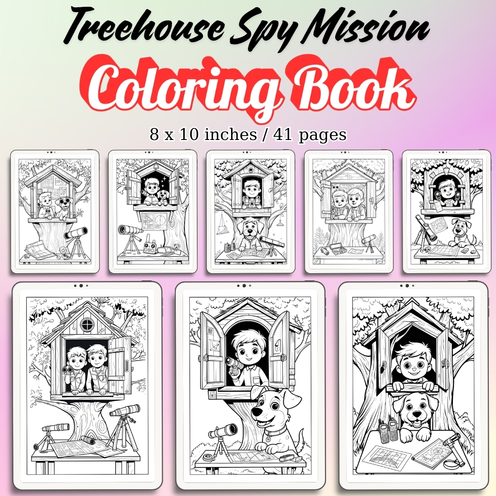 Treehouse Spy Mission Coloring Pages / Sheets of Treehouse Spy Mission {Coloring Book}
