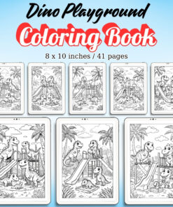 Dino Playground Coloring Pages / Sheets of Dino Playground {Coloring Book}