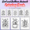 Girl and Balloon Animals Coloring Pages / Sheets of Girl and Balloon Animals {Coloring Book}