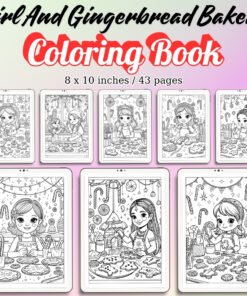 Girl And Gingerbread Bakery Coloring Pages / Sheets of Girl And Gingerbread Bakery {Coloring Book}