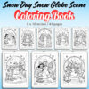 Snow Day Snow Globe Scene Coloring Pages / Sheets of Snow Day Snow Globe Scene {Coloring Book}
