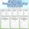 Christmas Vocabulary Tracing Worksheets