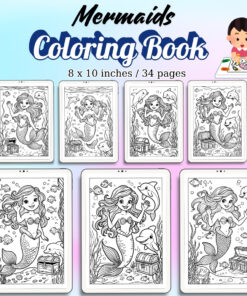 Mermaids Coloring Pages Vol.2 / Sheets of Mermaids {Coloring Book}