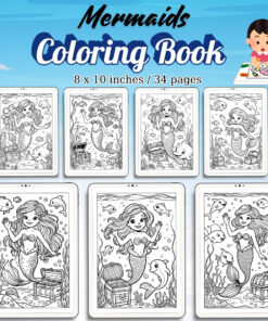 Mermaids Coloring Pages Vol.3 / Sheets of Mermaids {Coloring Book}