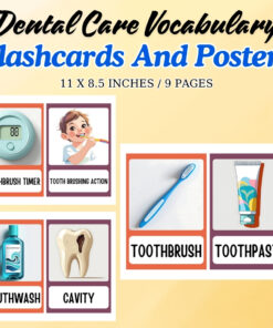 Dental Care Vocabulary Flashcards and Posters