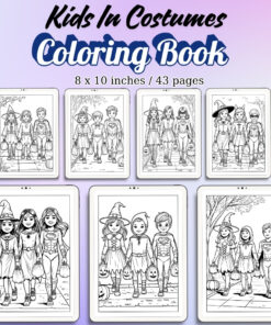 Kids In Costumes Coloring Pages / Sheets of Kids In Costumes {Coloring Book}
