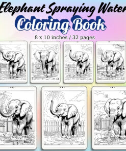 Elephant Spraying Water Coloring Pages / Sheets of Elephant Spraying Water {Coloring Book}