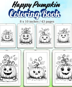 Happy Pumpkin Coloring Pages / Sheets of Happy Pumpkin {Coloring Book}