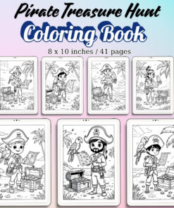 Pirate Treasure Hunt Coloring Pages / Sheets of Pirate Treasure Hunt {Coloring Book}
