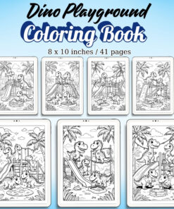 Dino Playground Coloring Pages / Sheets of Dino Playground {Coloring Book}