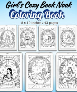 Girl’s Cozy Book Nook Coloring Pages / Sheets of Girl’s Cozy Book Nook {Coloring Book}