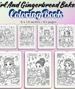 Girl And Gingerbread Bakery Coloring Pages / Sheets of Girl And Gingerbread Bakery {Coloring Book}