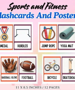 Sports and Fitness Vocabulary Flashcards and Posters