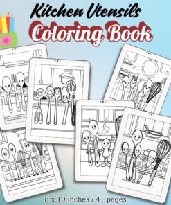 Kitchen Utensils Coloring Pages / Sheets of Kitchen Utensils {Coloring Book}