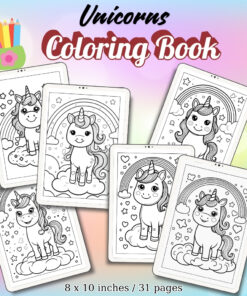 Unicorns Coloring Pages Vol.2 / Sheets of Unicorns {Coloring Book}