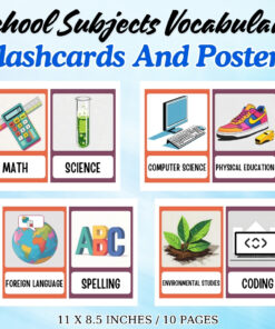 School Subjects Vocabulary Flashcards and Posters