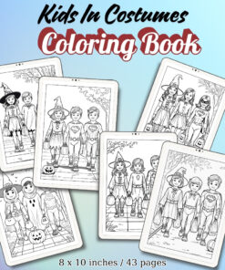 Kids In Costumes Coloring Pages / Sheets of Kids In Costumes {Coloring Book}