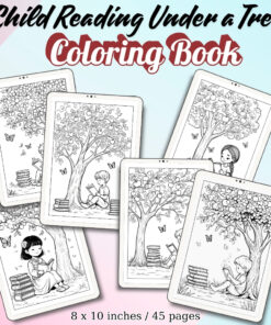 Child Reading Under a Tree Coloring Pages / Sheets of Child Reading Under a Tree {Coloring Book}