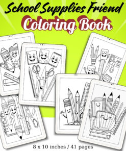 School Supplies Friend Coloring Pages / Sheets of School Supplies Friend {Coloring Book}
