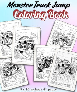 Monster Truck Jump Coloring Pages / Sheets of Monster Truck Jump {Coloring Book}