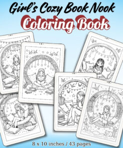 Girl’s Cozy Book Nook Coloring Pages / Sheets of Girl’s Cozy Book Nook {Coloring Book}