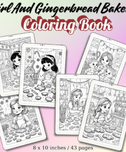 Girl And Gingerbread Bakery Coloring Pages / Sheets of Girl And Gingerbread Bakery {Coloring Book}