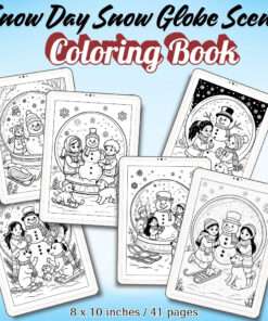 Snow Day Snow Globe Scene Coloring Pages / Sheets of Snow Day Snow Globe Scene {Coloring Book}