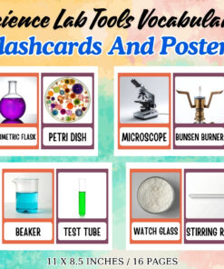 Science Lab Tools Vocabulary Flashcards and Posters