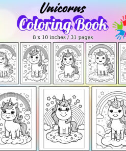 Unicorns Coloring Pages Vol.2 / Sheets of Unicorns {Coloring Book}