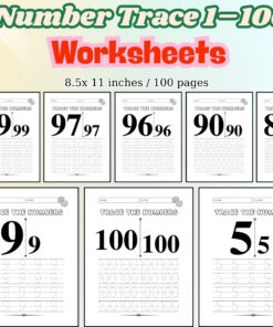 Number Trace 1–100 Worksheets – Fun & Easy Tracing Practice for Kids