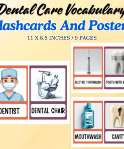 Dental Care Vocabulary Flashcards and Posters