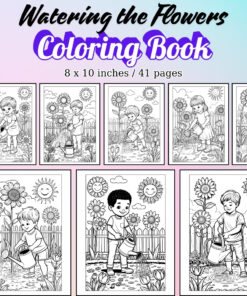 Watering the Flowers Coloring Pages / Sheets of Watering the Flowers {Coloring Book}
