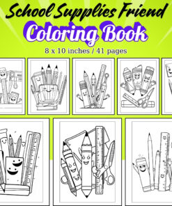 School Supplies Friend Coloring Pages / Sheets of School Supplies Friend {Coloring Book}