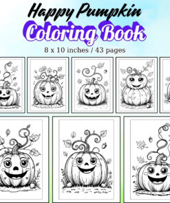 Happy Pumpkin Coloring Pages / Sheets of Happy Pumpkin {Coloring Book}