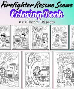 Firefighter Rescue Scene Coloring Pages / Sheets of Firefighter Rescue Scene {Coloring Book}