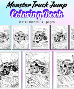 Monster Truck Jump Coloring Pages / Sheets of Monster Truck Jump {Coloring Book}