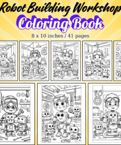 Robot Building Workshop Coloring Pages / Sheets of Robot Building Workshop {Coloring Book}
