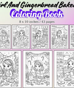 Girl And Gingerbread Bakery Coloring Pages / Sheets of Girl And Gingerbread Bakery {Coloring Book}