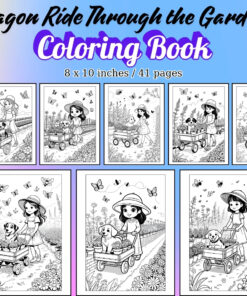 Wagon Ride Through the Garden Coloring Pages / Sheets of Wagon Ride Through the Garden {Coloring Book}
