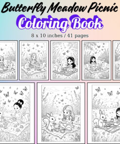 Butterfly Meadow Picnic Coloring Pages / Sheets of Butterfly Meadow Picnic {Coloring Book}