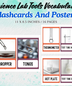 Science Lab Tools Vocabulary Flashcards and Posters